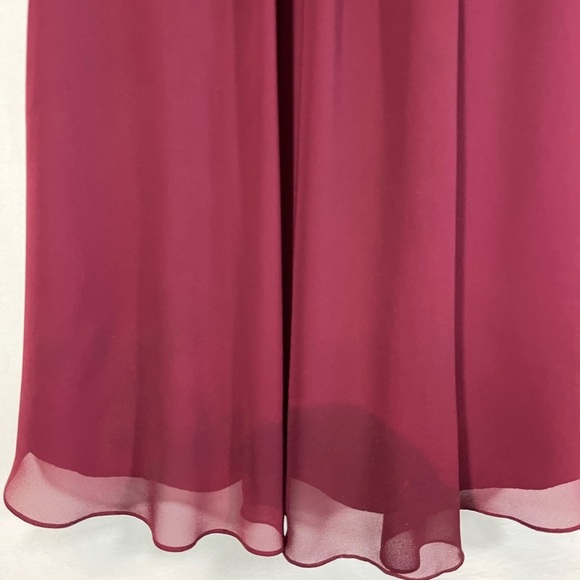 Azazie Grace Cabernet A-Line Pleated Chiffon Dress Tank Style Pleats Size A0 - Picture 12 of 15